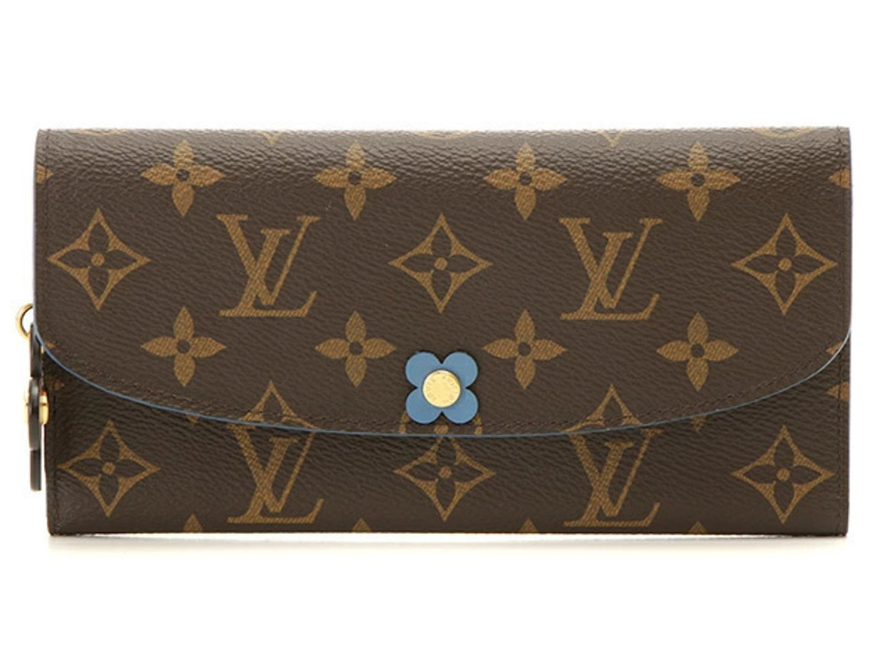 LOUIS VUITTON Wallet Portefeuille Emilie Monogram Blue Jean